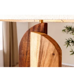 Lampa stołowa LOVERS 60 cm drewno deszczowe boucle*Invicta Interior