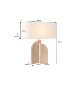Lampa stołowa LOVERS 60 cm drewno deszczowe boucle*Invicta Interior