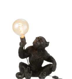 Lampa stołowa MAŁPKA 33 cm czarna*J-Line Online