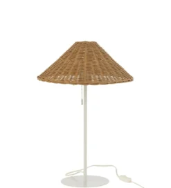 Lampa stołowa MERTAN 50 cm rattan biała*J-Line Online