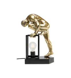 Lampa stołowa NUDE MAN STRECHING 39 cm złota*KDesign Online