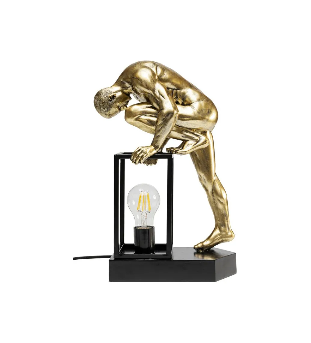 Lampa stołowa NUDE MAN STRECHING 39 cm złota*KDesign Online