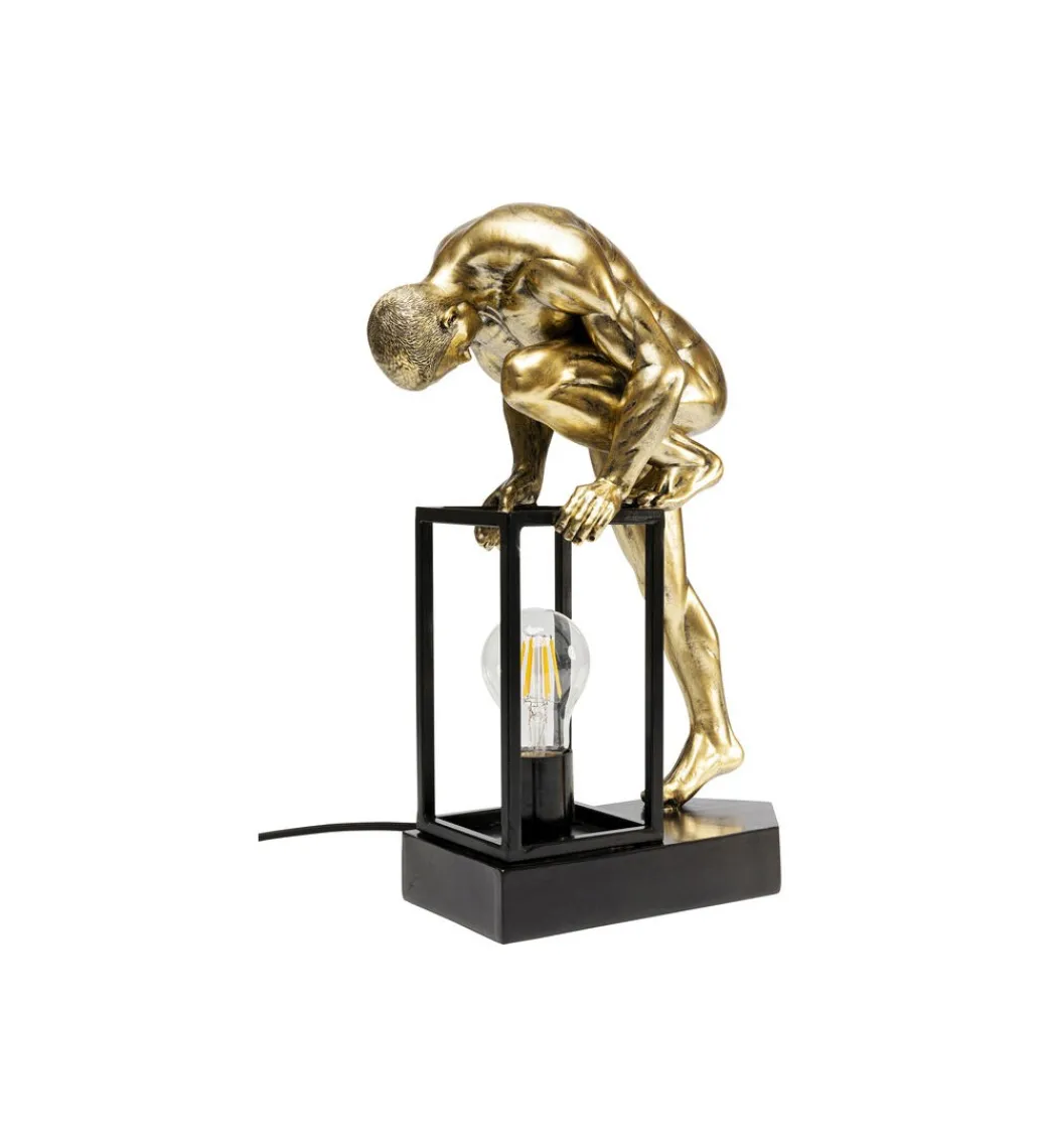 Lampa stołowa NUDE MAN STRECHING 39 cm złota*KDesign Online