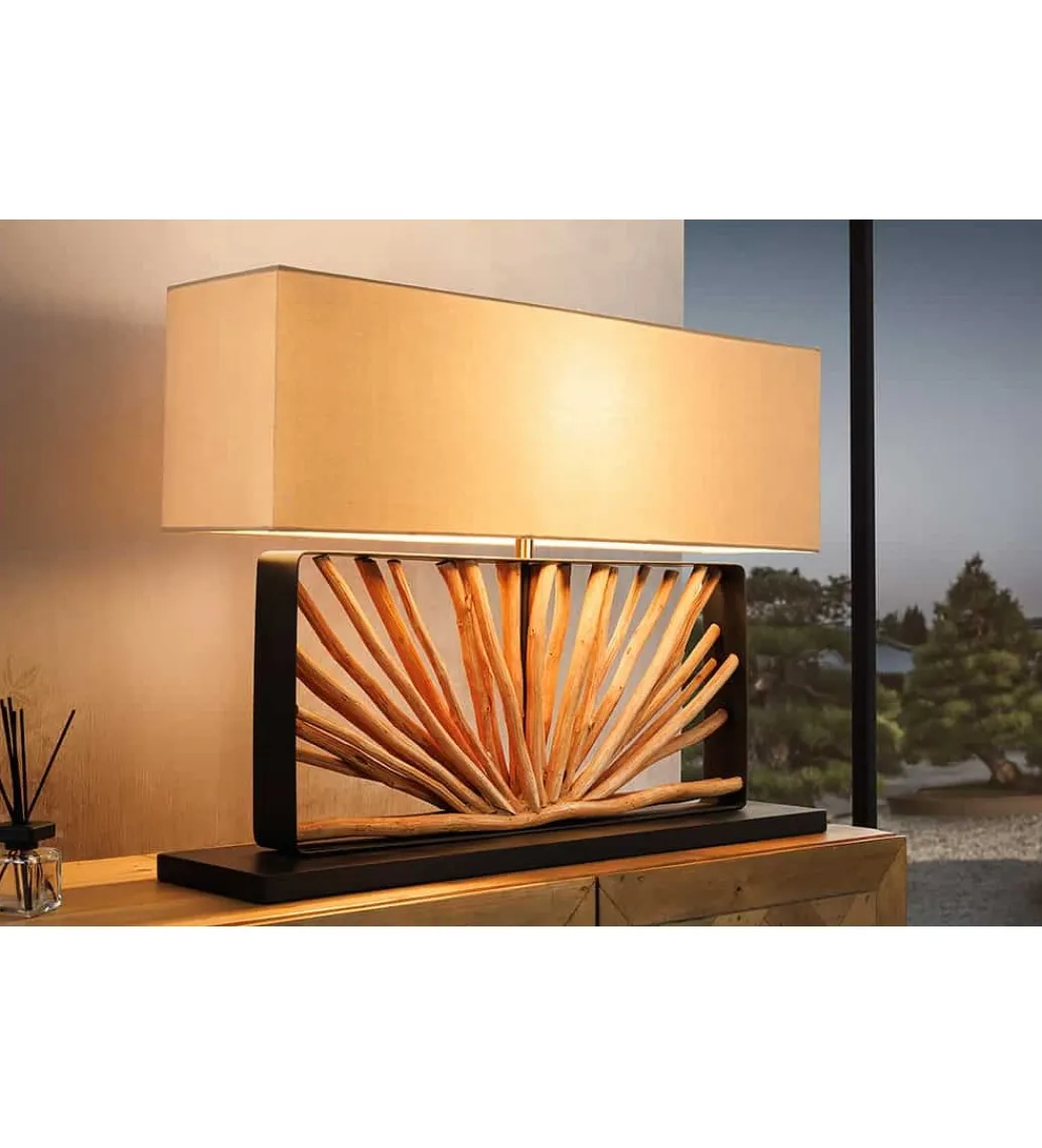 Lampa stołowa OMAR 80 cm beżowa*Invicta Interior Clearance