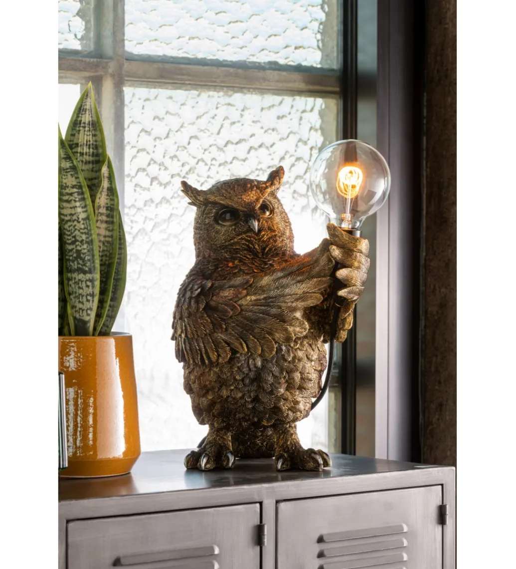 Lampa stołowa OWL 38 cm złota*J-Line Online