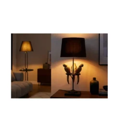 Lampa stołowa Papuga 35 cm czarno złota*Invicta Interior Clearance