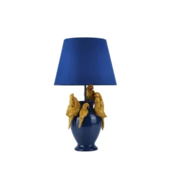 Lampa stołowa PARROT 50 cm niebieska złota*Invicta Interior Best