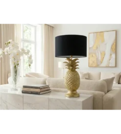 Lampa stołowa PINEAPPLE 50 cm złota czarna*Invicta Interior New