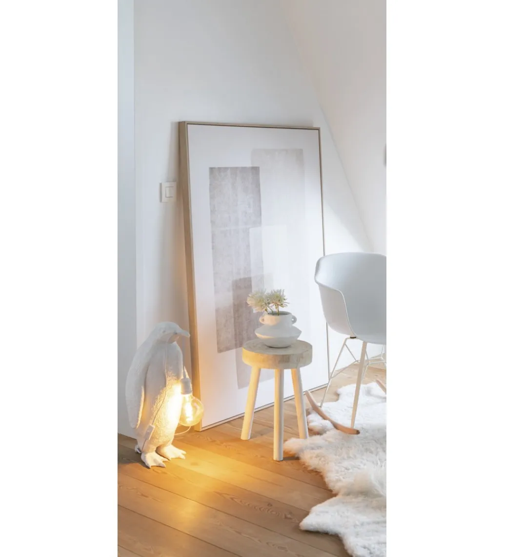 Lampa stołowa Pingwin 35 cm biała*J-Line Discount