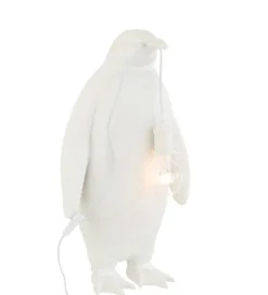Lampa stołowa Pingwin 35 cm biała*J-Line Discount