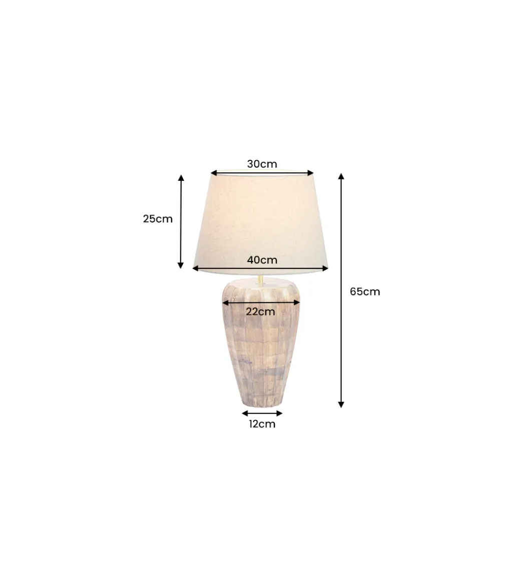 Lampa stołowa PURE NATURE 65 cm drewno mango*Invicta Interior Best