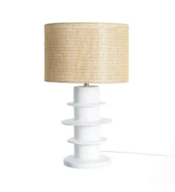 Lampa stołowa RESINA 55 cm biała naturalna*Zona-Design New