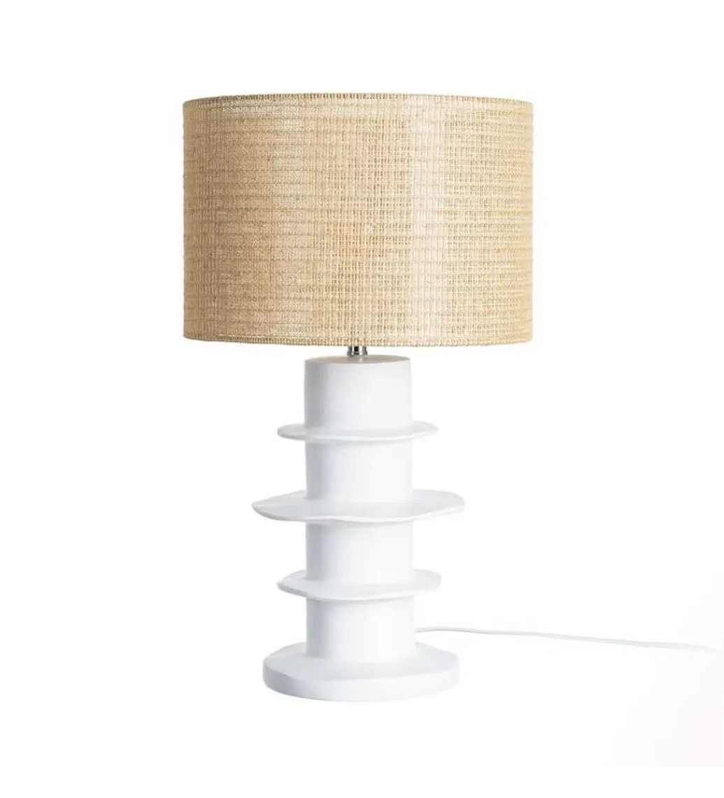 Lampa stołowa RESINA 55 cm biała naturalna*Zona-Design New
