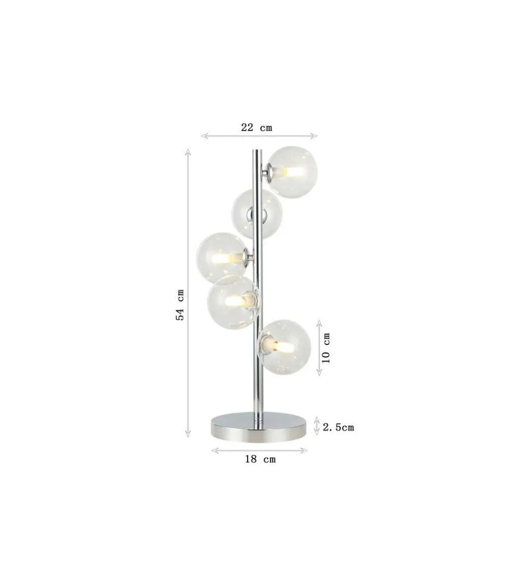 Lampa stołowa SCALA BALLS 54 cm chromowana*KDesign Discount