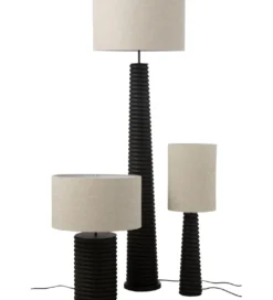 Lampa stołowa SHARY 85 cm drewno ailanthus czarna*J-Line Clearance