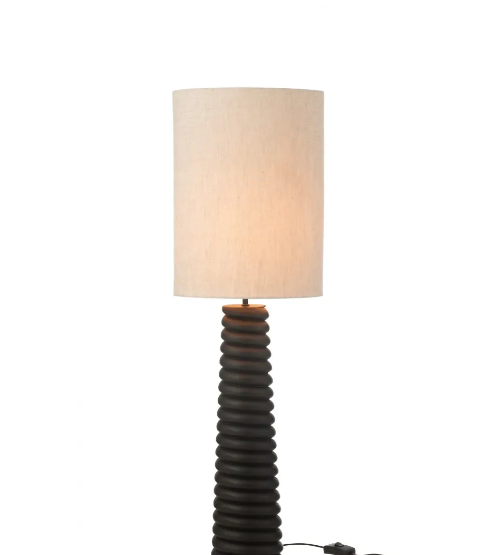 Lampa stołowa SHARY 85 cm drewno ailanthus czarna*J-Line Clearance