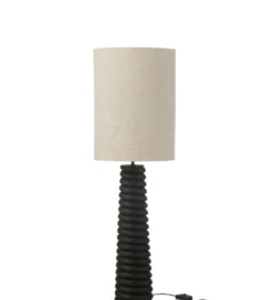 Lampa stołowa SHARY 85 cm drewno ailanthus czarna*J-Line Clearance