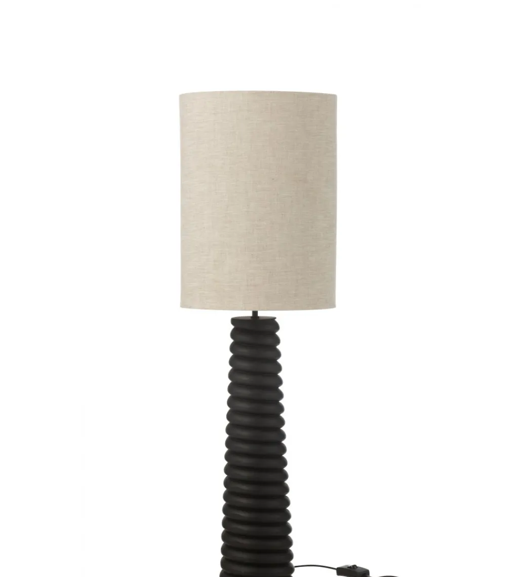 Lampa stołowa SHARY 85 cm drewno ailanthus czarna*J-Line Clearance