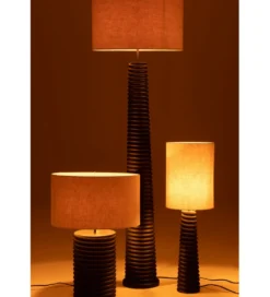 Lampa stołowa SHARY 70 cm drewno ailanthus czarna*J-Line Hot