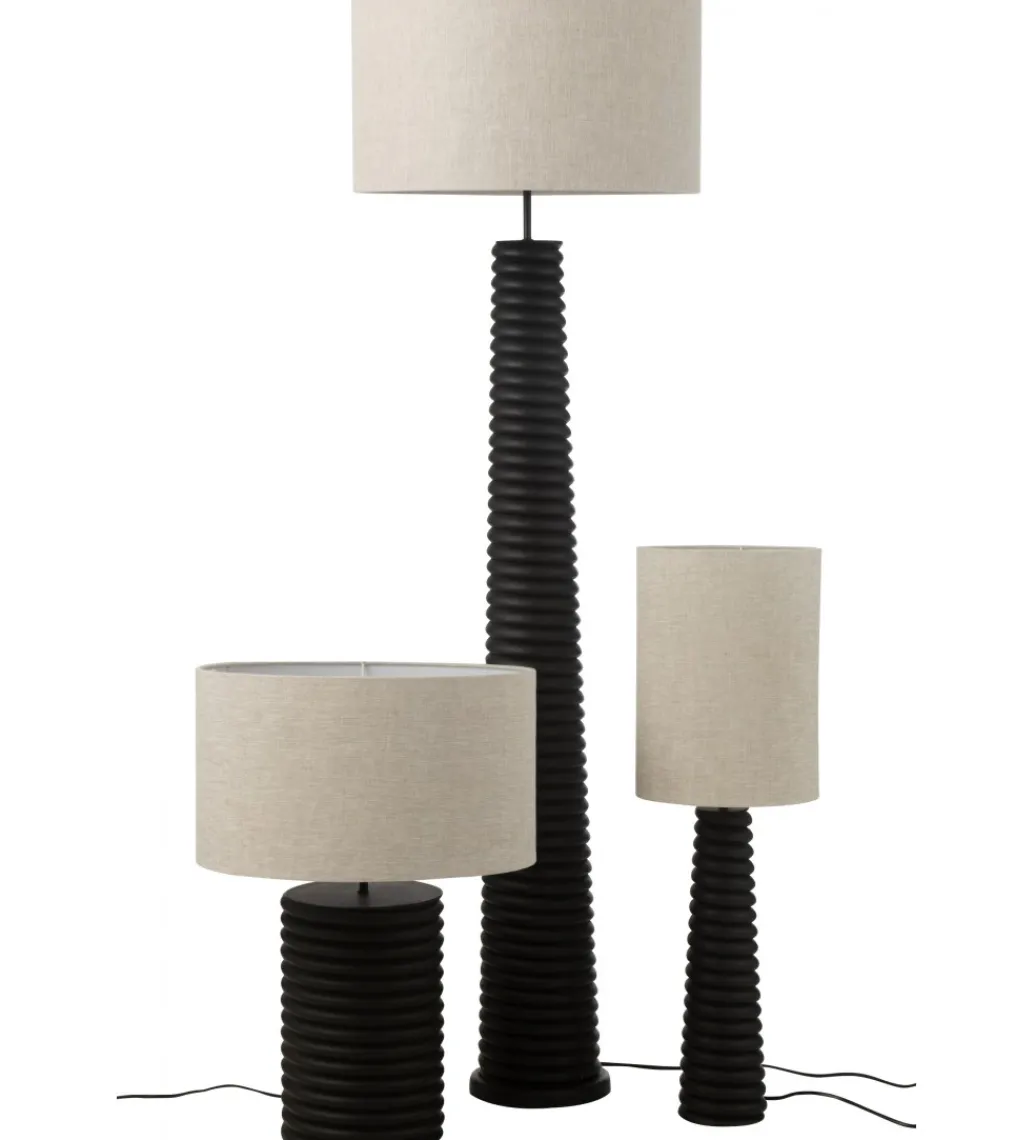 Lampa stołowa SHARY 70 cm drewno ailanthus czarna*J-Line Hot