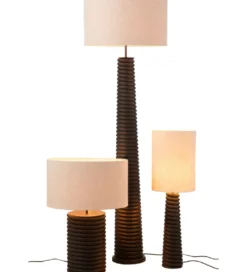 Lampa stołowa SHARY 70 cm drewno ailanthus czarna*J-Line Hot