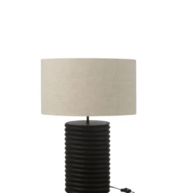 Lampa stołowa SHARY 70 cm drewno ailanthus czarna*J-Line Hot