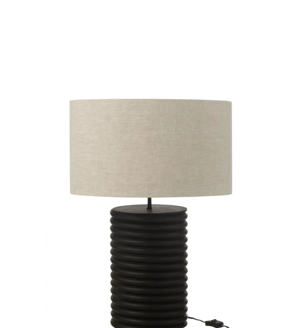 Lampa stołowa SHARY 70 cm drewno ailanthus czarna*J-Line Hot