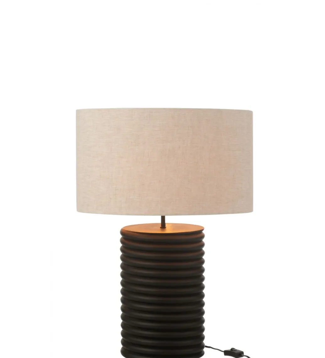Lampa stołowa SHARY 70 cm drewno ailanthus czarna*J-Line Hot