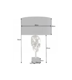 Lampa stołowa SKULL 40 cm srebrna*Invicta Interior Best