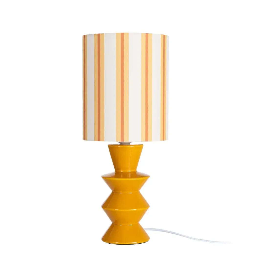 Lampa stołowa STRIPENMA 43 cm musztardowa kremowa*Zona-Design Online