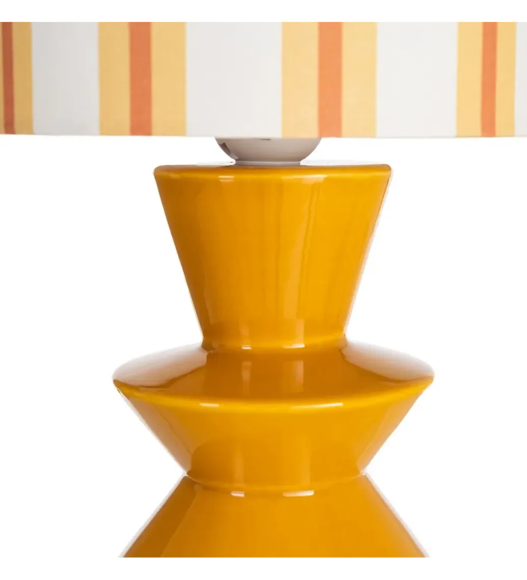 Lampa stołowa STRIPENMA 43 cm musztardowa kremowa*Zona-Design Online