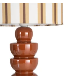 Lampa stołowa STRIPENMA 47 cm terrakota kremowa*Zona-Design