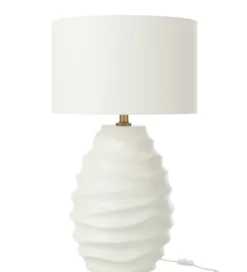 Lampa stołowa WAVING 68 cm ceramika biała*J-Line Best
