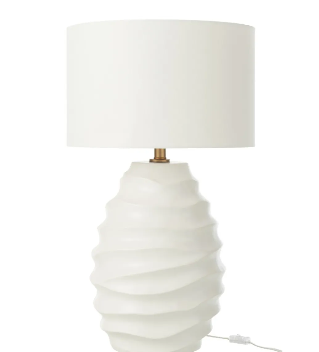 Lampa stołowa WAVING 68 cm ceramika biała*J-Line Best
