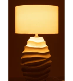 Lampa stołowa WAVING 68 cm ceramika biała*J-Line Best