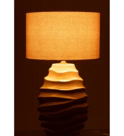Lampa stołowa WAVING 68 cm ceramika beżowa*J-Line Clearance