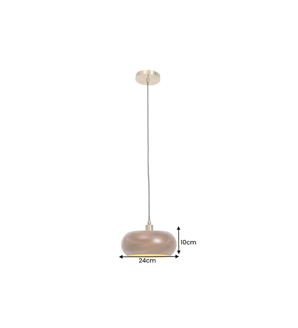 Lampa wisząca ALVA 25 cm drewno akacja*Invicta Interior - przedsprzedaż Discount