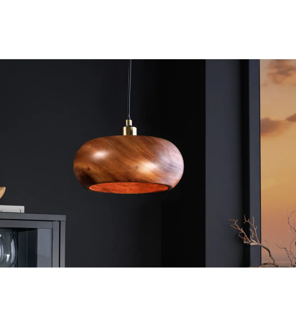 Lampa wisząca ALVA 25 cm drewno akacja*Invicta Interior - przedsprzedaż Discount