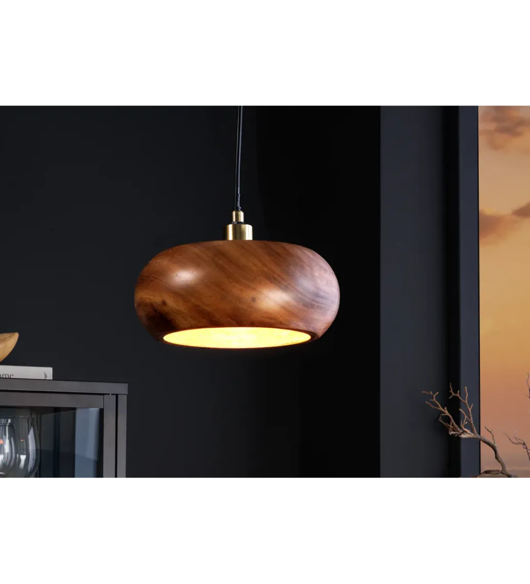 Lampa wisząca ALVA 25 cm drewno akacja*Invicta Interior - przedsprzedaż Discount