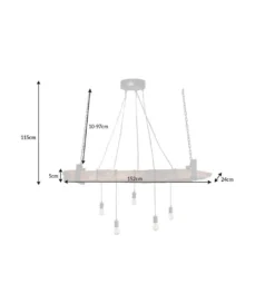 Lampa wisząca Barracuda 152 cm naturalna*Invicta Interior - przedsprzedaż