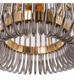 Lampa wisząca CELINK 80 cm złoto szara*DENZO Best