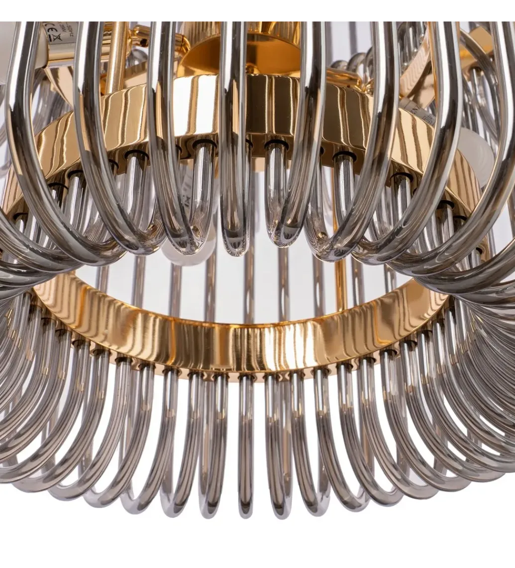 Lampa wisząca CELINK 80 cm złoto szara*DENZO Best