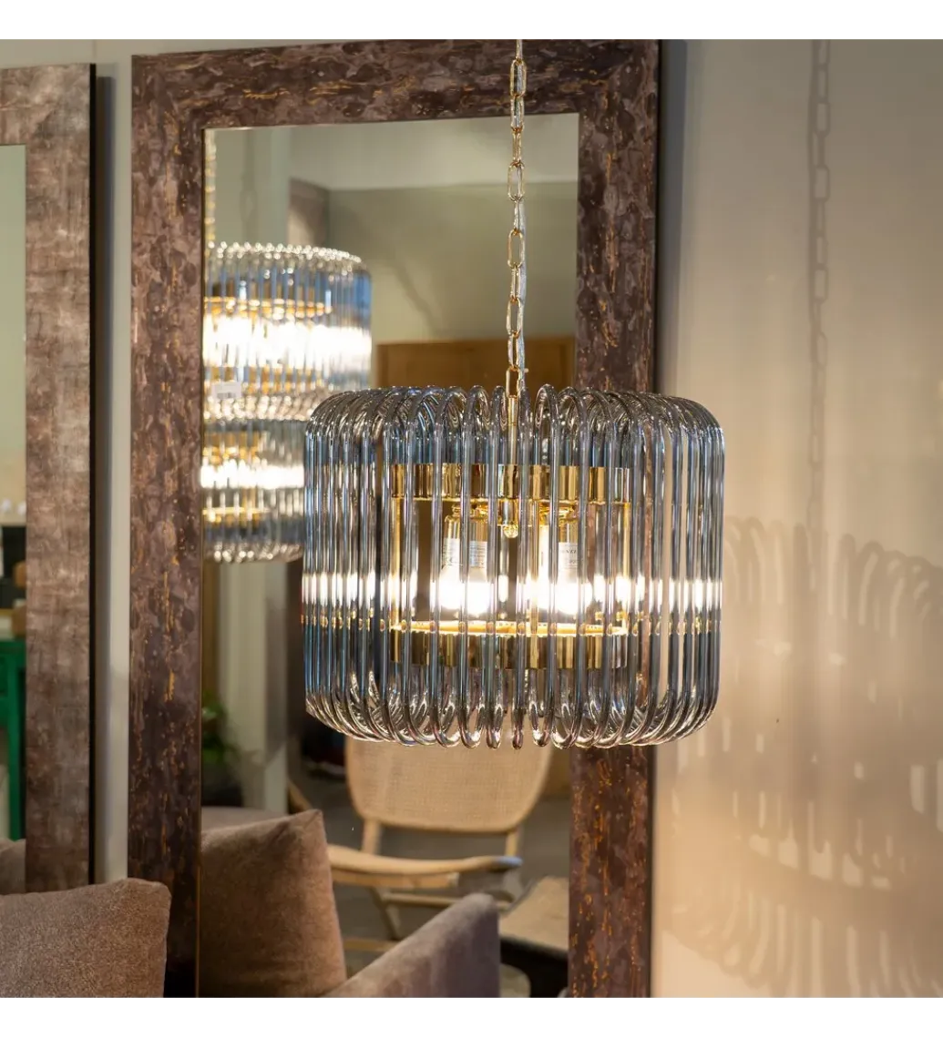 Lampa wisząca CELINK 50 cm złoto szara*DENZO Online