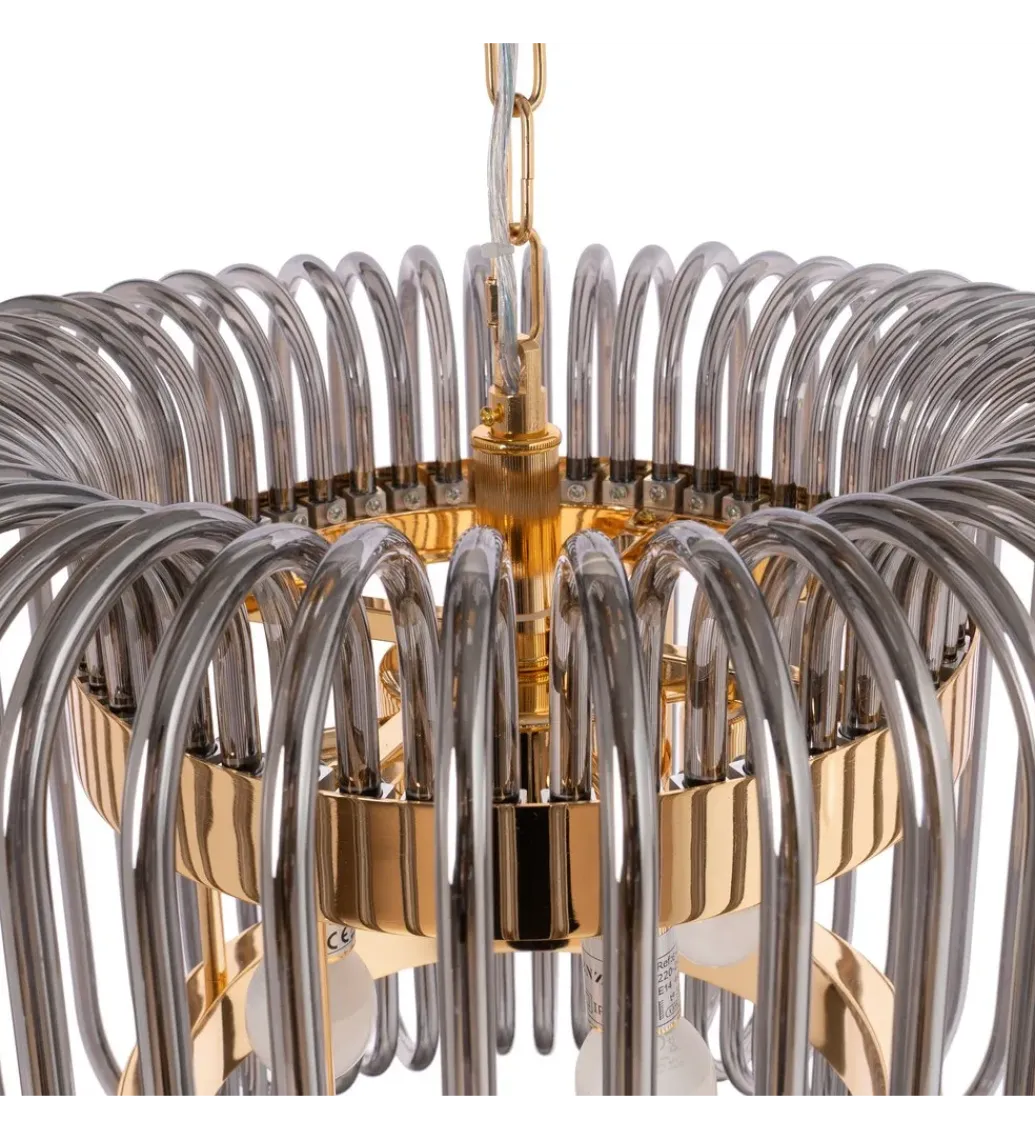 Lampa wisząca CELINK 50 cm złoto szara*DENZO Online
