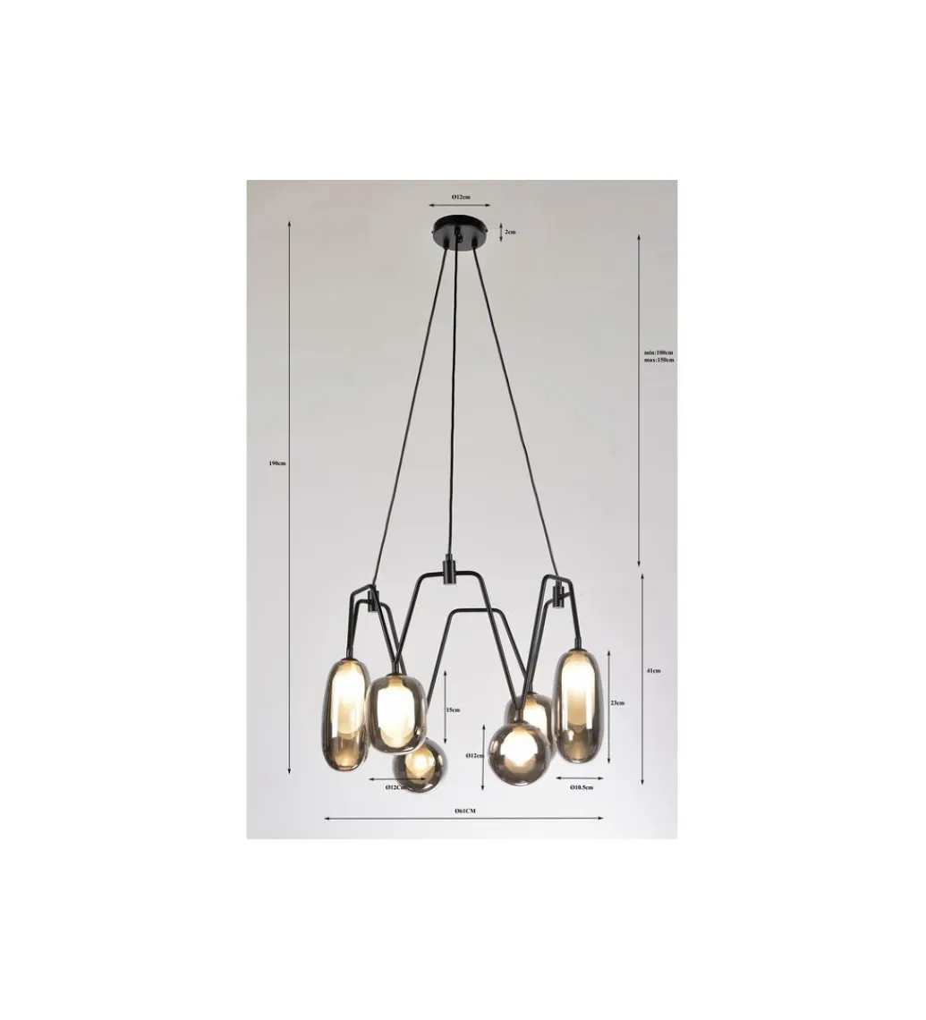 Lampa wisząca COLUMBO 58 cm czarna*KDesign Outlet