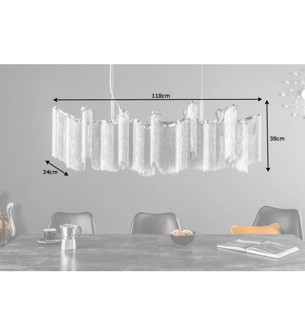 Lampa wisząca Elegance 118 cm srebrna*Invicta Interior Outlet