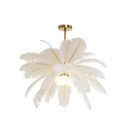 Lampa wisząca FEATHER PALM 87 cm biała*KDesign Best
