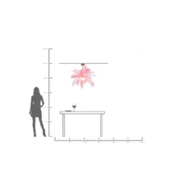 Lampa wisząca Feather Palm 87 cm różowa*KDesign New