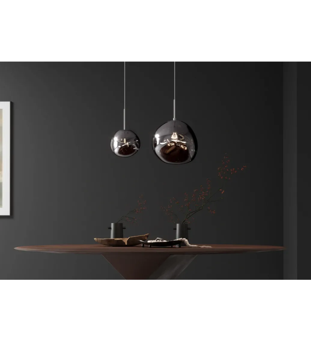 Lampa wisząca LIQUID DIAMOND 20 cm szkło dymione*Invicta Interior Clearance