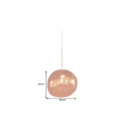 Lampa wisząca LIQUID DIAMOND 20 cm szkło miedź*Invicta Interior Clearance